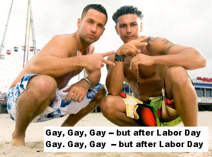 Sarah Palin says:  “Jersey Shore Guidos become gay after Labor Day.”