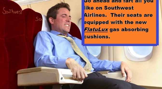 Airplane fart absorbing cushions on all new Boeing jets.